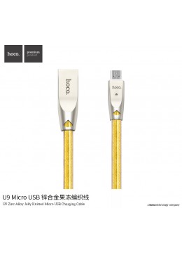 U9 Zinc Alloy Jelly Knitted Micro Charging Cable - Gold